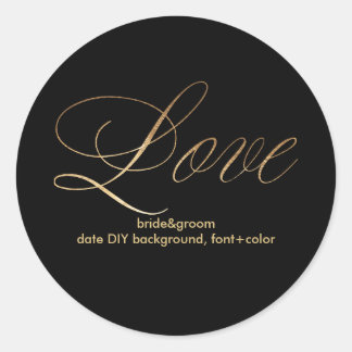 Adesivo Redondo PixDezine dourado/amor deslumbrado