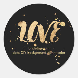 Adesivo Redondo PixDezine, dourado e amor falsos
