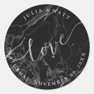 Adesivo Redondo PixDezine Love Marble/Faux Silver