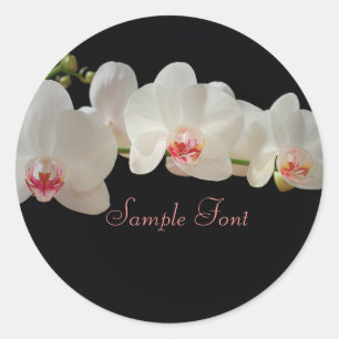 Adesivo Redondo PixDezine orquídea branca/cor de fundo DIY