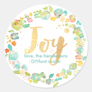 Adesivo Redondo PixDezine Sophie's jardim/Cor de Água Floral