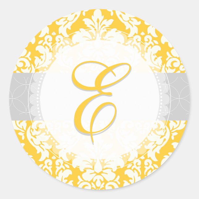 Adesivo Redondo PixDezine versailles cores damask/monograma/diy (Frente)