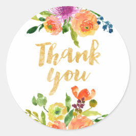 Adesivo Redondo PixDezine watercolor floral/laranja ranúculo