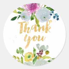 Adesivo Redondo PixDezine watercolor floral/ranúculo verde