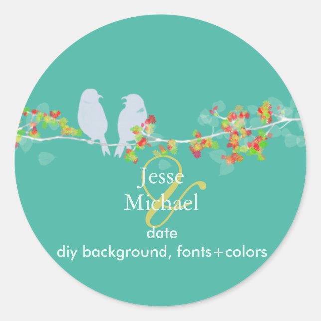 Adesivo Redondo PixDezines Adoram Aves (Frente)