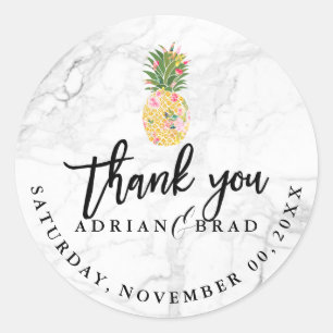 Adesivo Redondo PixDezines Aloha Abacaxi/Marble