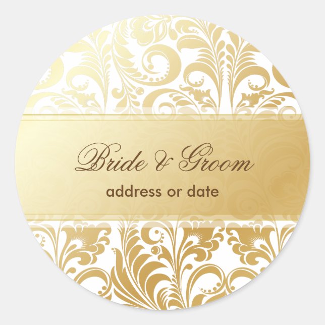 Adesivo Redondo PixDezines Bellissimo Damask (Frente)