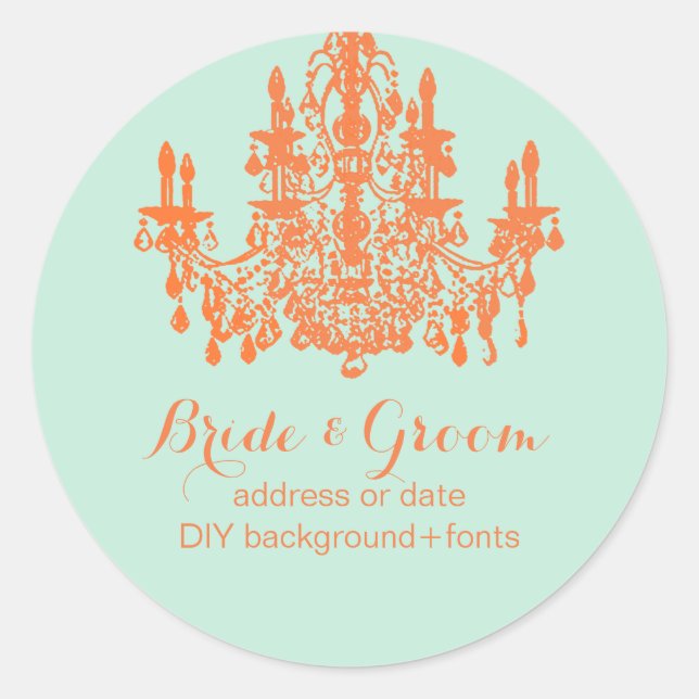 Adesivo Redondo PixDezines, celosia, candelabro laranja (Frente)