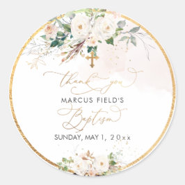 Adesivo Redondo PixDezines Cores d'água rosas rosa pinceladas Bati