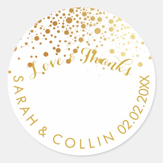 Adesivo Redondo PixDezines DIY color/dazime/speck dourados (Frente)