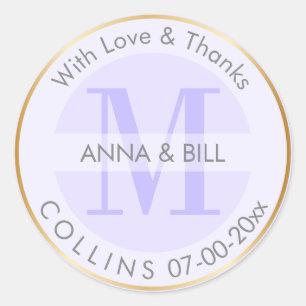 Adesivo Redondo PixDezines DIY Cor/Roxo Lilás/Obrigado