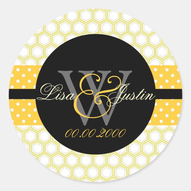 Adesivo Redondo PIxDezines DIY cores, colmeia (Frente)