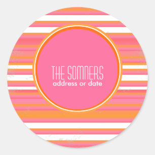 Adesivo Redondo PixDezines DIY cores, faixas doces,