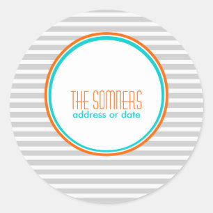 Adesivo Redondo PixDezines DIY cores, listras brancas simples