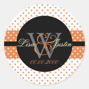 Adesivo Redondo PIxDezines DIY cores, pontos et al./laranja+preto