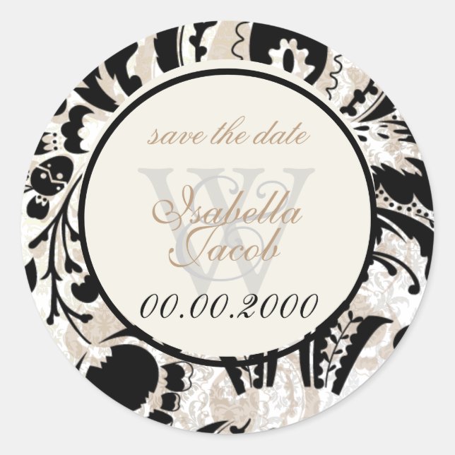 Adesivo Redondo PixDezines dolcé damasco diy cor (Frente)