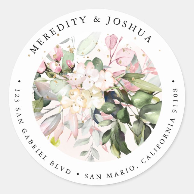 Adesivo Redondo PixDezines Elegante - Eucalipto Cor-de-rosa - Blus (Frente)