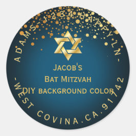 Adesivo Redondo PixDezines encadeado/dourado falso/mitzvah/cor DIY