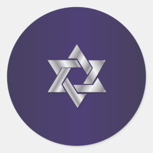 Adesivo Redondo PixDezines, estrela prateada de fundo david/DIY