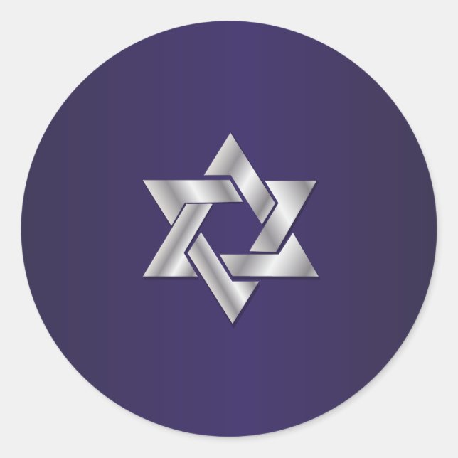 Adesivo Redondo PixDezines, estrela prateada de fundo david/DIY (Frente)