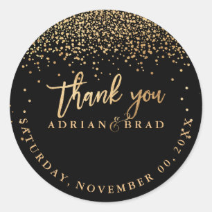 Adesivo Redondo PixDezines Faux Dourada Confetti Cor do moinho