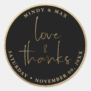 Adesivo Redondo PixDezines FAUX DOURADO AMOR+OBRIGADOS COR DE CO