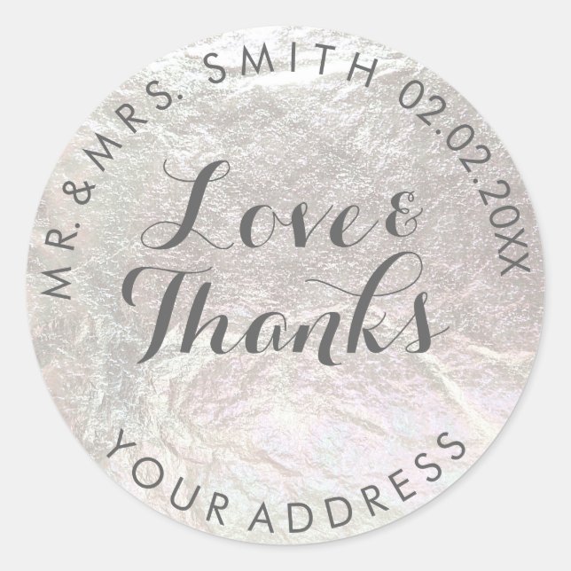 Adesivo Redondo PixDezines FAUX FOIL, PLATINO (Frente)