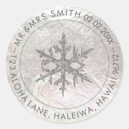 Adesivo Redondo PixDezines FAUX FOIL, SNOWFLAKE/PLATINUM