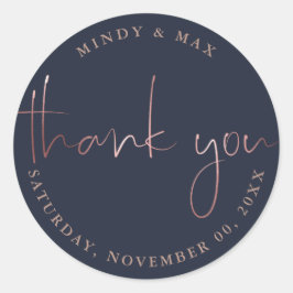 Adesivo Redondo PixDezines FAUX ROSA DOURADO OBRIGADO |CORRER COR