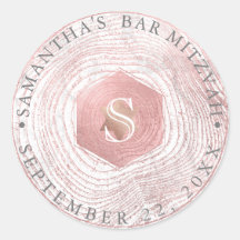 PixDezines Faux Rosa Tree Rings Mitzvah