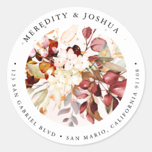 Adesivo Redondo PixDezines Ferrugem Botânica Elegante Eucalipto