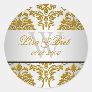 Adesivo Redondo PixDezines florentius damasco/falso metálico