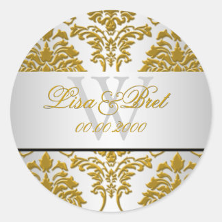 Adesivo Redondo PixDezines florentius damask/faux metálico