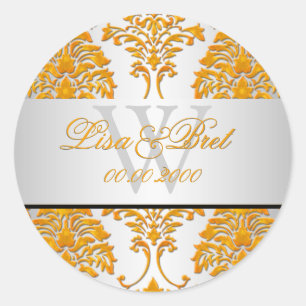 Adesivo Redondo PixDezines florentius damask/larange