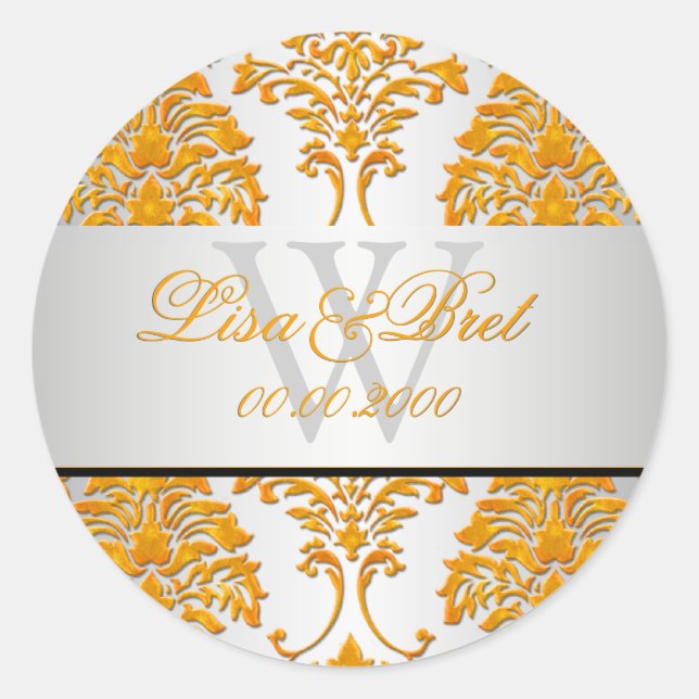 Adesivo Redondo PixDezines florentius damask/larange (Frente)