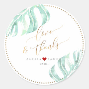 Adesivo Redondo PixDezines Greenery, Monstera Seafoam Green