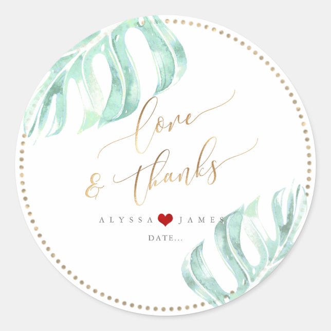 Adesivo Redondo PixDezines Greenery, Monstera Seafoam Green (Frente)