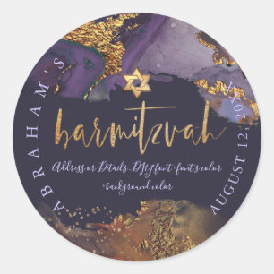 Adesivo Redondo PixDezines H2 Galaxy Abstrato moderno Bar Mitzvah