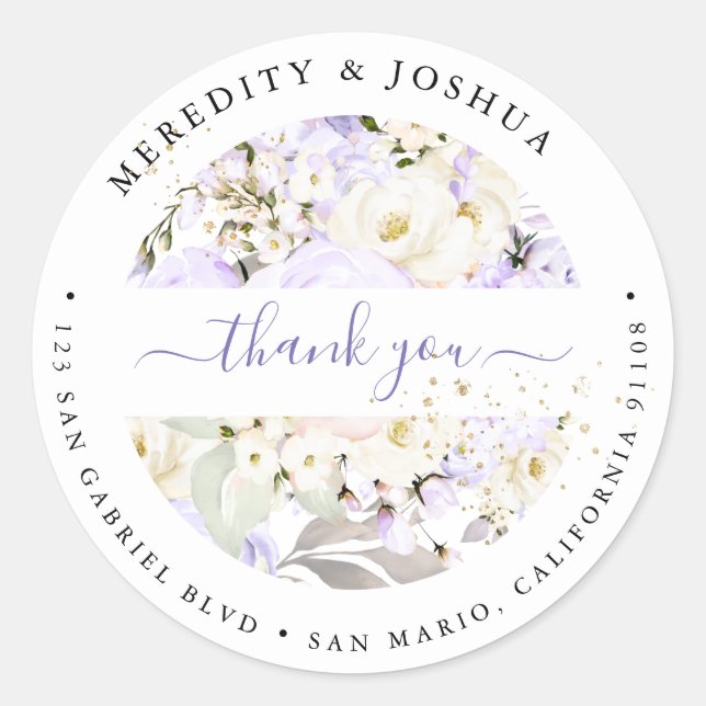 Adesivo Redondo PixDezines H2 Rosas Roxos de Hydrangea Cream (Frente)