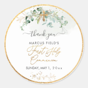 Adesivo Redondo PixDezines H2 Verde Eucalyptus Santa Comunhão