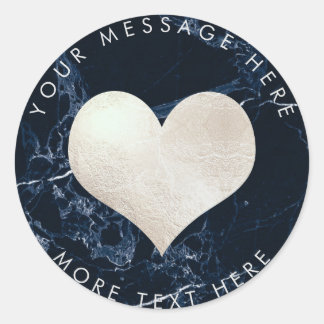 Adesivo Redondo PixDezines HEART FAUX SILVER+MARBLE