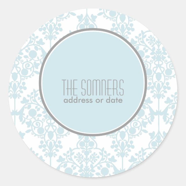 Adesivo Redondo PixDezines leila damask, cores DIY (Frente)