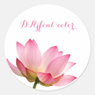 Adesivo Redondo PixDezines lótus rosa/fundo de DIY