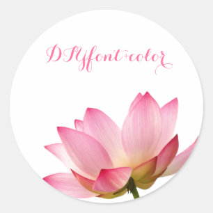 Adesivo Redondo PixDezines lótus rosa/fundo de DIY