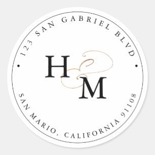 Adesivo Redondo PixDezines Monograma -    AmpersandC de Script Dou