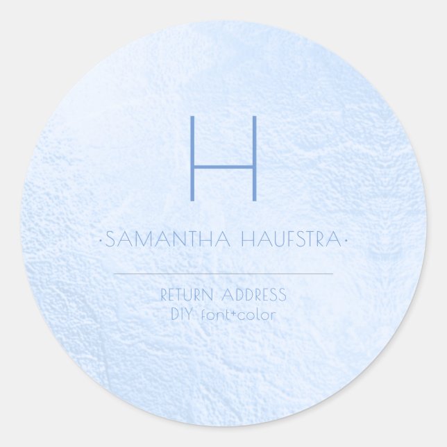 Adesivo Redondo PixDezines Monograma Iridescente Azul (Frente)