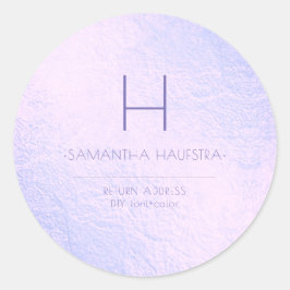 Adesivo Redondo PixDezines Monograma Iridescente Lilac+Lavanda