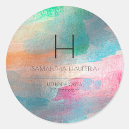 Adesivo Redondo PixDezines Monograma Iridescente Molchado