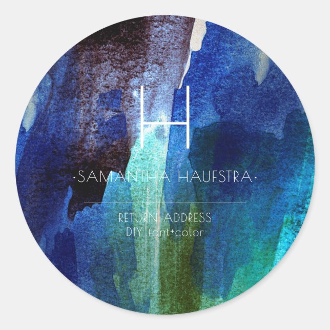 Adesivo Redondo PixDezines Monograma Iridescente Molchado (Frente)