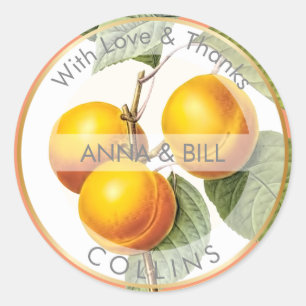 Adesivo Redondo PixDezines Orchard/Peaches/DIY Obrigado